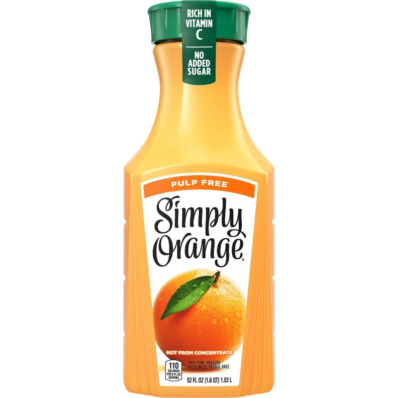 Simply Orange Pulp Free Juice - 52 fl oz, 2 of 13