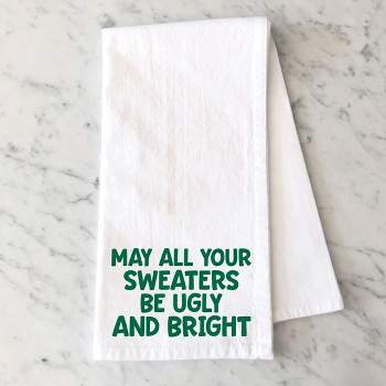 City Creek Prints Sweaters Be Ugly And Bright Tea Towels - White