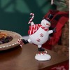 Primitives By Kathy 7.5 Inch Skating Snowman Figurine Peppermint Candy Cane Snowman Figurines - image 2 of 3