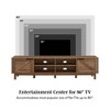 Chic Crate - 80" Farmhouse TV Stand w/ Barn Door & Open Shelves - Rustic Media Console for Living Room - Weathered Grey - 2 of 4