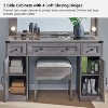 OKD Vanity Tables with 3 Visible Drawers, Farmhouse Vanity Desk with Lights Makeup Mirror - 4 of 4