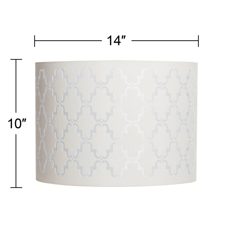 Springcrest Quatrefoil Laser Cut Pattern Medium Lamp Shade 14" Top x 14" Bottom x 10" High (Spider) Replacement with Harp and Finial, 5 of 8