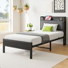 NicBex Bed Frame with Charging Station,Upholstered Bed Frame with Storage Headboard,Strong Metal Slats,No Box Spring Needed,Easy Assembly,Brown/Black - 2 of 4