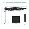 Sonkuki 11.5×9FT Offset Outdoor Solar LED Patio Aluminum Cantilever Umbrella with Infinite Canopy Angle Adjustment - 3 of 4