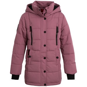 CANADA WEATHER GEAR Girls’ Winter Coat – Stadium Length Quilted Puffer Parka Jacket (7-16) - 1 of 4
