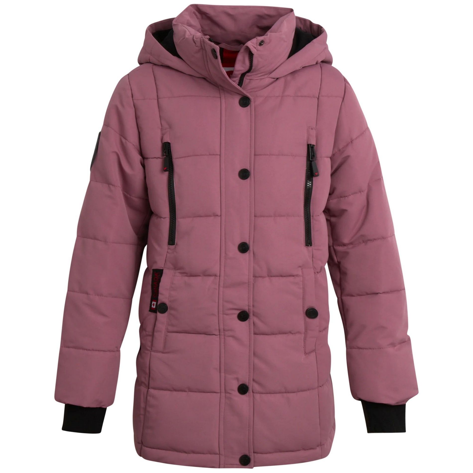 CANADA WEATHER GEAR Girls’ Winter Coat – Stadium Length Quilted Puffer Parka Jacket (14-16), Pink Haze