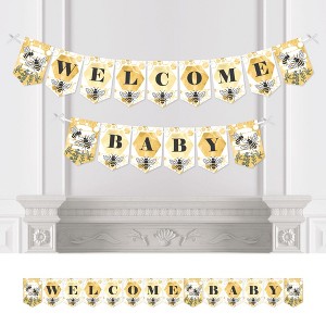 Big Dot of Happiness Little Bumblebee - Bee Baby Shower Bunting Banner - Party Decorations - Welcome Baby - 1 of 4