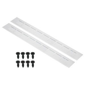 Unique Bargains Aluminum Rectangle with Mounting Screw Cabinet Air Vent Cover 2 Pcs - 1 of 4