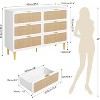 Nasitip 6 Rattan Drawer Dresser for Bedroom, Large Double Dresser with Deep Drawers, Chest of Drawers for Closet with Wide Top - 2 of 4