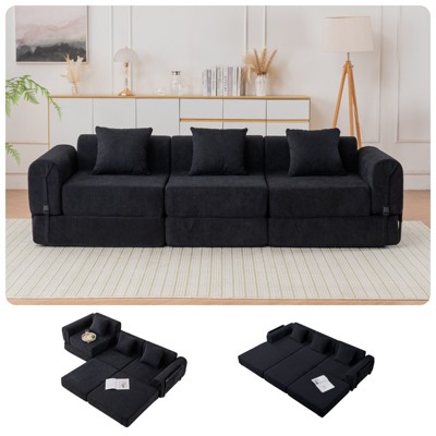 Dolonm Combination Sofa, Foldable Casual Sofa, No Assembly Required,3-seats 3-Pads, for Living Room and Bedroom