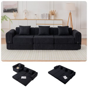 Dolonm Combination Sofa, Foldable Casual Sofa, No Assembly Required,3-seats 3-Pads, for Living Room and Bedroom - 1 of 4