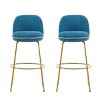 Set of 4 Counter Height Upholstered Bar Stools,Indoor Armless Counter Stools with Low Backrest,Metal Dining Room Bar Chairs-Baofuwish - 3 of 4