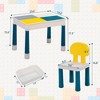 INFURNIC Game Tables Kids Activity Table With Chairs, 100pcs DIY Blocks Toys, Study Desk For Toddlers, Multicolored, 23.6"*14.8"*15.6" - 3 of 4