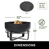 Good Directions Viking 32" XXL Outdoor Fire Pit with Cover Lid Black - 4 of 4