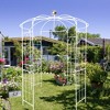 Gulches Metal Garden Arch Iron Garden Arbors Gazebo Dia 81.3'' x 114.2'' High Birdcage Shape Pergola Pavilion for Wedding Ceremony Cream White - 2 of 4