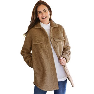 Woman Within Plus Size Berber Button-Front Jacket - 1 of 4