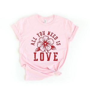 Simply Sage Market Women's All You Need Is Love Flower Short Sleeve Graphic Tee - 1 of 4
