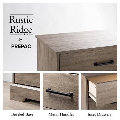 Rustic Gray Oak 3-Drawer Farmhouse Nightstand