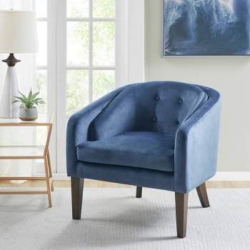 Derby Upholstered Tufted Mid-Century Accent Chair Blue - Madison Park