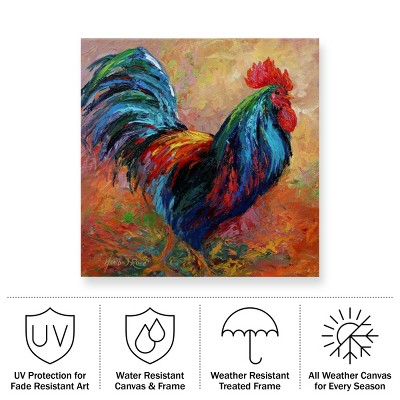 Marion Rose Mr T Rooster 35x35 Mixed Media Canvas Art