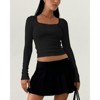 Women's Slim - Fit Lace - Trimmed U - Neck Crop Top, Flattering and Stylish Base Layer for Trendy Looks - 3 of 4
