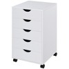 HOMCOM 5 Drawer Office Cabinet Storage Organizer Cabinet with Nordic Minimalist Modern Style & Wheels - 4 of 4