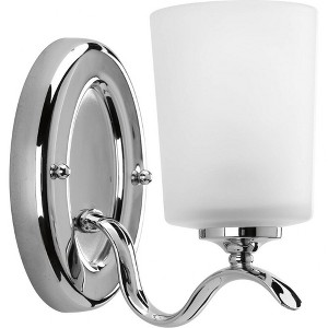 Progress Lighting Inspire 1-Light Wall Sconce, Polished Chrome, Etched Glass Shade - 1 of 3