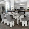 7-Piece Dining Table Set with 6 Upholstered Chairs, Solid Wood Farmhouse Design, Space-Saving, Modern Style for Dining Room - 2 of 4