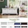 ORRD Classic Fluted Entryway Shoe Bench with Cushion and 3 Storage Drawers, Wooden Bench for Living Room, Hallway, or Foyer Seating - 3 of 4