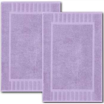 VHD Lilac 2 Pieces Non-Slip Digital Bathroom Rug Set, Lavender Bath Mats, Water Repellent, Machine-Wash Bath Rugs for Bathroom Floor and Under The