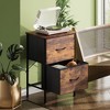 Nightstand with 2 Drawers, Bedside Furniture for Bedroom, College Dorm, End Table with Fabric Bins, Dormitory - 3 of 4