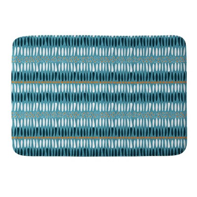 Caroline Okun Baby Teeth Memory Foam Bath Rug Blue - Deny Designs: Geometric Microfiber, Machine Washable