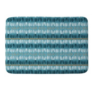 Caroline Okun Baby Teeth Memory Foam Bath Rug Blue - Deny Designs: Geometric Microfiber, Machine Washable - 1 of 3
