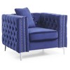 Upholstered Contemporary Accent Chair with Track Arms, Sturdy Construction and Quick Assembly - 2 of 4