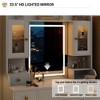 Makeup Vanity Desk - Vanity Desk Dressing Table with Touch Screen Mirror, LED Lights, Charging Station, Storage Cabinet, Drawer for Women Girls - 4 of 4