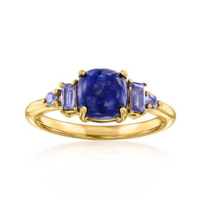 Ross-Simons Lapis and 0.27 ct. t.w. Iolite Ring in 18kt Gold Over Sterling
