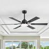Airsurfer 60-In Matte Black Ceiling Fan with Light, Black & Walnut Blades, 6-Speed Remote, Color-Changing LED, Modern Chandelier Design - 2 of 4