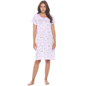 Casual Nights Women's Super Soft Yummy Nightshirt, Short Sleeve Nightgown, Night Dress with Fun Prints & Patterns - 1 of 4