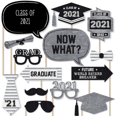 Big Dot of Happiness All Star Grad - 2021 Graduation Photo Booth Props Kit - 20 Count