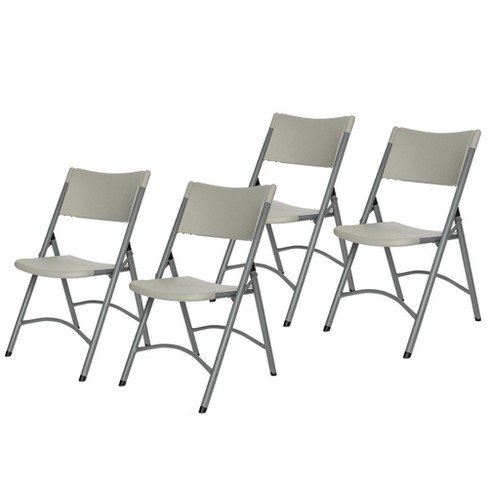 Set Of 4 Heavy Duty Plastic Folding Chairs Speckled Gray - Hampden ...