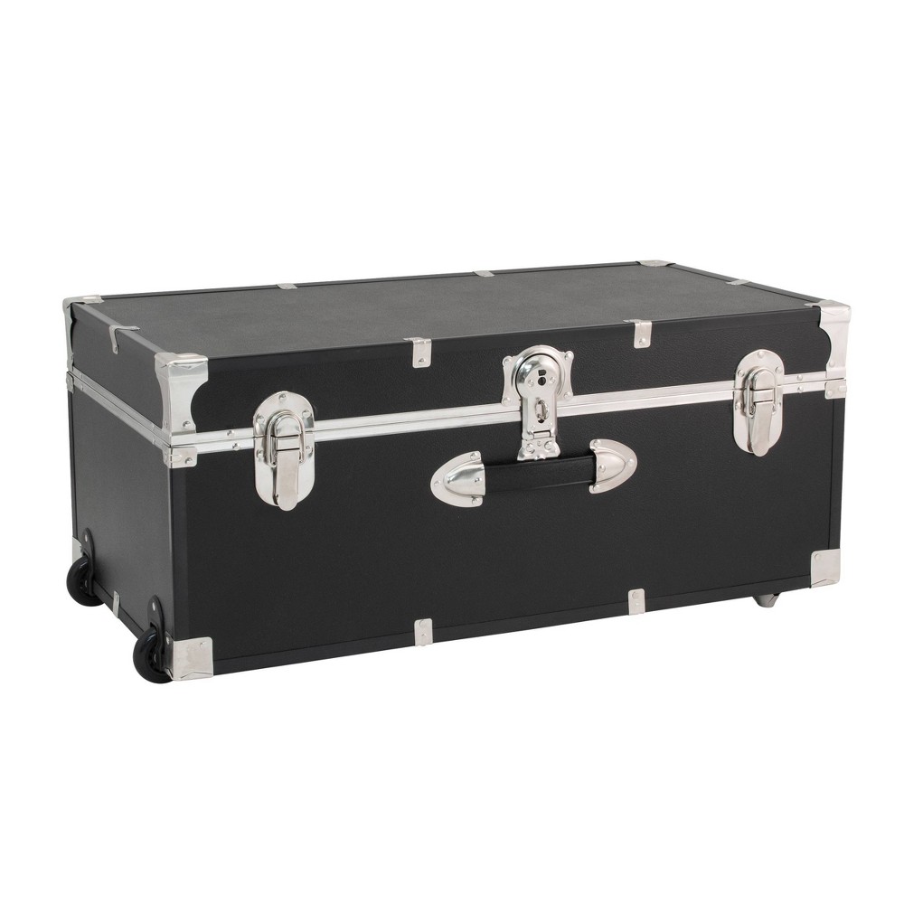 Seward Rover 30" Trunk with Wheels and Lock Black: Wheeled Camp Storage, MDF & Steel, 60 lb Capacity