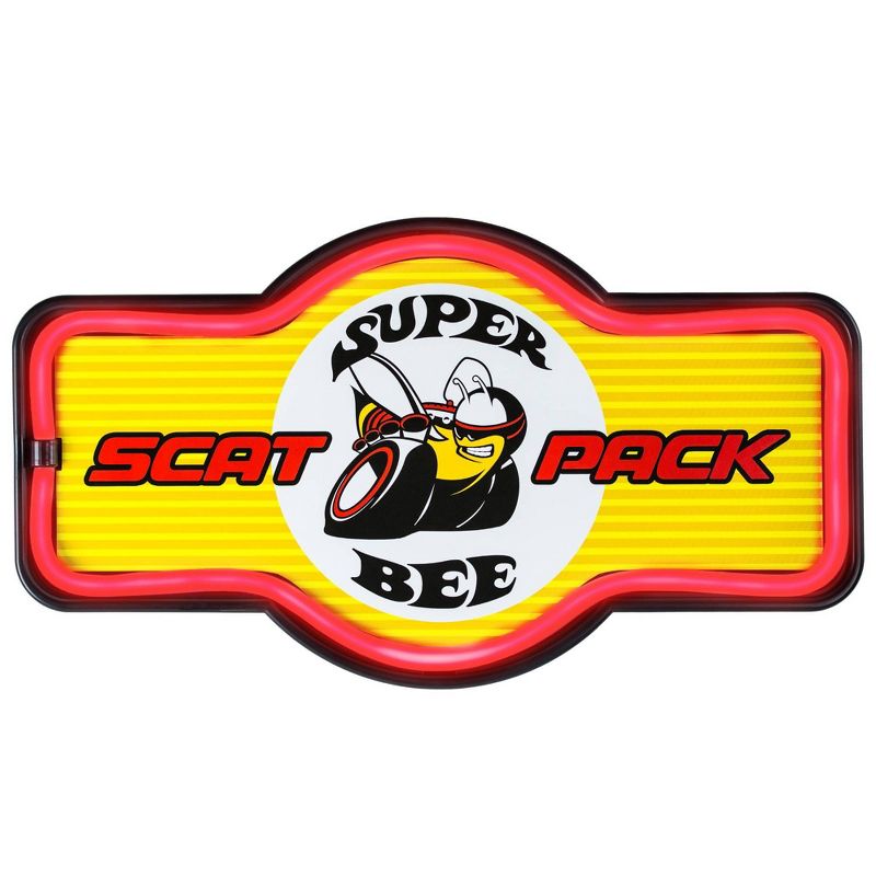 LED Dodge Super Bee Scat Neon Light Sign Wall Decor Yellow/Red - American Art Decor, 5 of 10