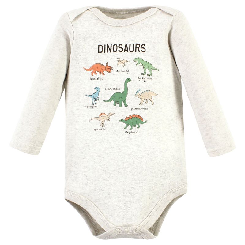 Hudson Baby Infant Boy Cotton Long-Sleeve Bodysuit, Pant and Shoe Set, Dinosaur Adventures, 3 of 6