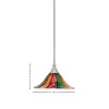Toltec Lighting Any 1 - Light Pendant in  Brushed Nickel with 10" Mardi Gras Shade - 2 of 2