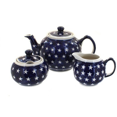 Blue Rose Polish Pottery 5960 Zaklady 3 PC Tea Set