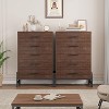 5 Drawer Dresser for Bedroom,Modern Dresser with Legs,Long Double Wooden Dresser Large Chest of Drawers for Living Room,Entryway,Hallway,Red - 3 of 4