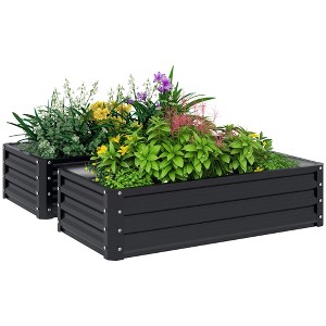 Outsunny Galvanized Raised Garden Bed Planter Raised Bed with Steel Frame for Vegetables, Flowers, Plants and Herbs - 1 of 4