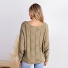 Women's Khaki Boat Neck Long Sleeve Sweater - Cupshe - image 4 of 4