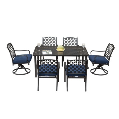 Maggift Patio Seating Sets Outdoor Bistro Set，Special Design, Chat and Conversation Furniture Set，for Garden, Living Room, Blue, 23.46"*20.47"*34.88"