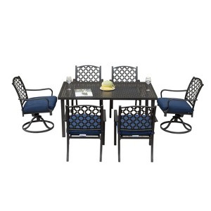 Maggift Patio Seating Sets Outdoor Bistro Set，Special Design, Chat and Conversation Furniture Set，for Garden, Living Room, Blue, 23.46"*20.47"*34.88" - 1 of 4